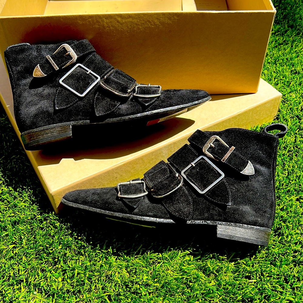 NWB Burberry ladies black buckled ankle boot size 35 - Picture 7 of 15